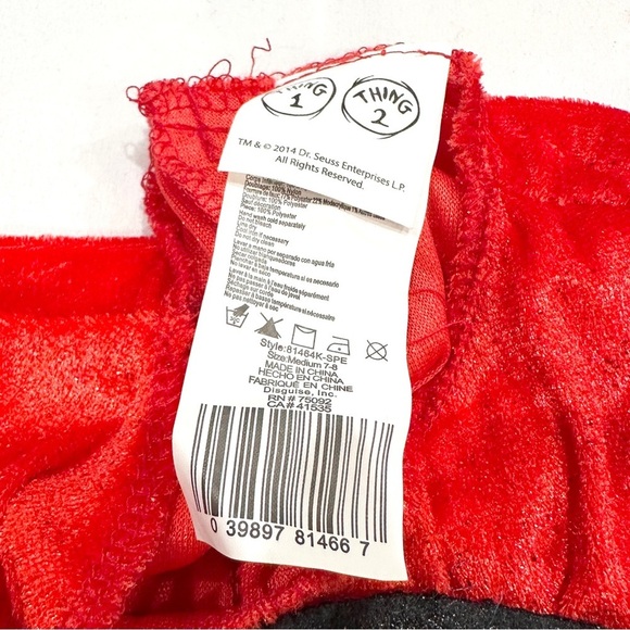 Spirit Halloween Dr Seuss Cat in the Hat Thing 1 & 2 Girls 2pc Halloween Costume - Picture 5 of 10